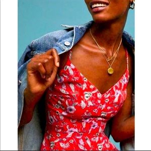 Larke Anthropologie Isobel swing floral dress Red